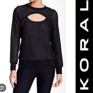 Koral Black Cutout Sweatshirt Sweater - Size Small